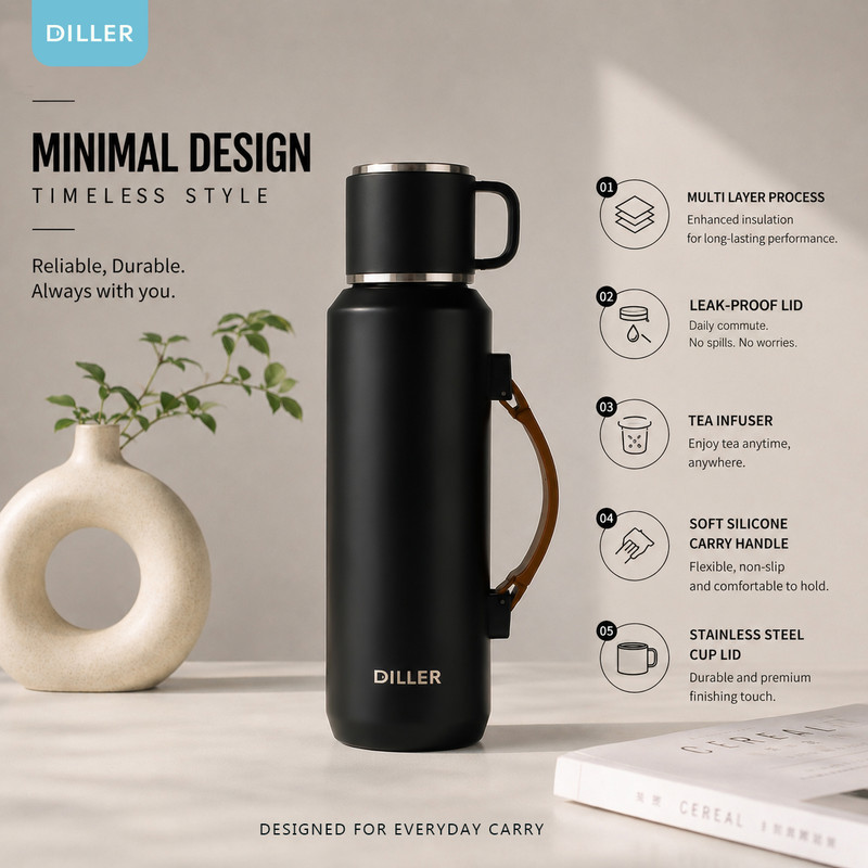 فلاسک دیلر مدل VACUUM CUP D9289 گنجایش 1 لیتر