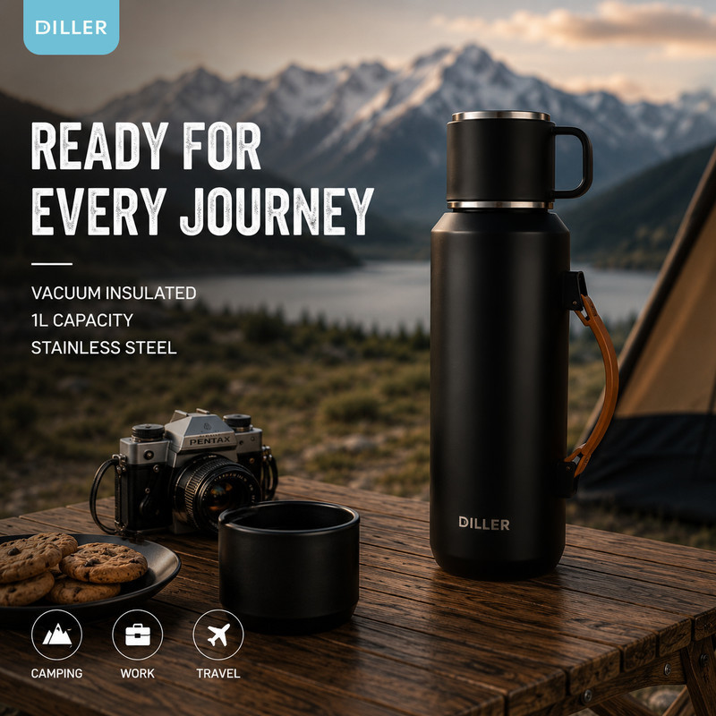 فلاسک دیلر مدل VACUUM CUP D9289 گنجایش 1 لیتر